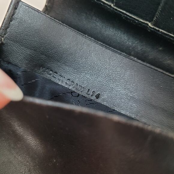 Dunhill Designer Checkbook Card Slim Bill Holder Wallet Black Bifold Leather - Picture 5 of 10